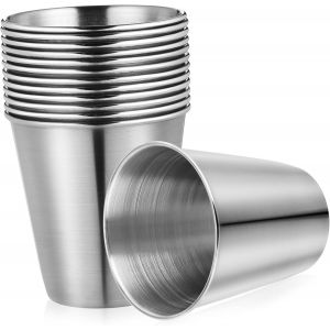 Lot De 12 Gobelets À Liqueur Réutilisables En Acier Inoxydable - Gobelets À Spiritueux Incassables Pour Vin Et Sauce - Neuf