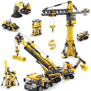 2 En 1 Camion Grue & Grue &Agrave; Tour Technic, 854Pcs Stem Jeu De Construction Pour Gar&ccedil;on 6-12+ Ans, City Chantier Jeux Construction, Cadeaux &Eacute;ducatif Pour Enfants - Neuf