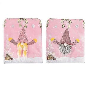 2pcs No&euml;l Chaise Couvrir Avec la Lumi&egrave;re de Led, Gnome Rose Housses de Chaise, de No&euml;l Cr&eacute;atif - Neuf