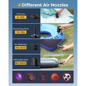Mini pompe à air électrique pour matelas gonflables, portable, rechargeable, pour piscine - Neuf