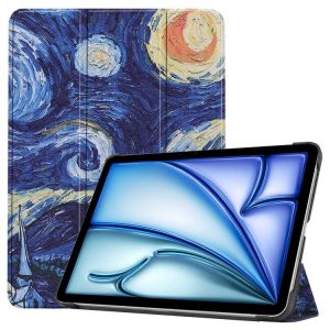 Housse En Cuir Peinte 3-Fold Pour Ipad Air 11 (2024/2025) - Ciel Étoilé - Neuf