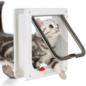Meimie-Chatière À 2 Positions,Kattenluik,Kattenluik Chatière Verrouillable,Porte À 2 Positions,Facile À Installer,Chatière En Plastique,Petite Chatière 20 * 19 Cm - Neuf