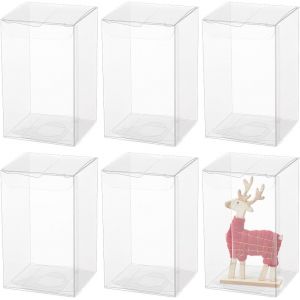 30PCS 6x6x10cm Film Couvert Clear Cube Faveur De Mariage Boîtes PVC Transparent Cube Coffrets Cadeaux pour Bonbons Chocolat Saint Valentin,Fête des Mères,Cadeau - Neuf