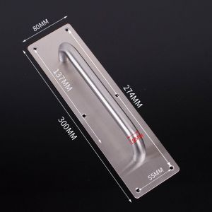 Poignée de porte de grange robuste en acier inoxydable pour porte coupe-feu commerciale avec vis de montage (grand carré) - Neuf