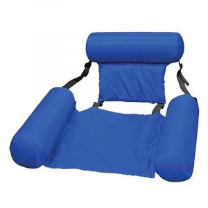 Chaise Longue Gonflable Pliante Pvc Bleu, Chaise De Bain Flottante Pour Piscine Et Plage, Lit D'eau Avec Dossier 100x120 Cm &iquest; Matelas Aquatique R&eacute;utilisable Pour Loisirs En &Eacute;t&eacute; - Neuf