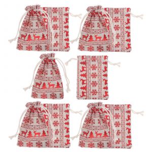 Sur Le Th&egrave;me De No&euml;l Des Petits Sacs-Cadeaux 10pcs Cordon De Serrage En Coton Sachets Con&ccedil;us Pour L'emballage De Bonbons Et De Stockage Parfait Pour La Saison Des Vacances, Des &Eacute;v&eacute;nements - Neuf