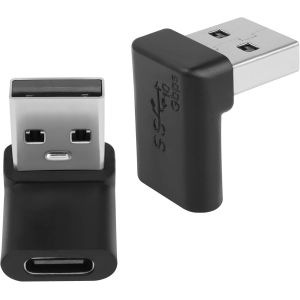 10gbps Usb 3.1 &Agrave; Usb C 90&deg; Angle Adaptateur Usb A M&acirc;le Vers Usb C Femelle L Forme Connecteur,Pour Charge 3a Donn&eacute;e Transfert Otg,Pour Pc Ordinateur Portable,2pcs(Pliage Positif/Femelle Haut) - Neuf