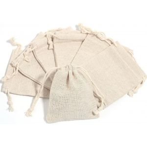25pcs Petits Sacs En Coton 8x10cm Sac Toile De Jute Avec Cordon De Serrage, Pochette Lin Pour Mariages Bijoux Noël La Fête Bricolage (8x10cm-25pcs) - Neuf