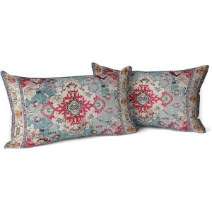 Eryi-Housse De Coussin 30x50cm Boho Ethnique Taie D'oreiller Lot De 2 Moderne Housses Coussins Mandala Motif Floral Taie Oreiller Boheme Décoratif Pour Chambre Brique - Neuf