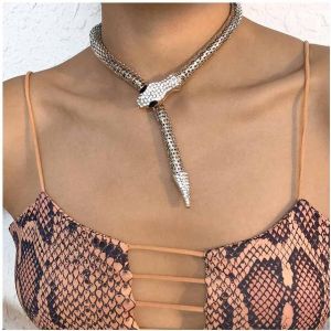 Kal-Serpent Pendentif Collier Bracelet Set Strass Collier Bracelet Femme Et Fille Bijoux (Argent-Collier) - Neuf