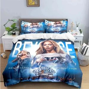 Parure De Lit Avec Housse De Couette Et Taie D'oreiller Pour Garcon S Et Filles, Motif Chanteuse Pop B-Beyonce, Pour Lit Double, Queen Ou King Size - Neuf