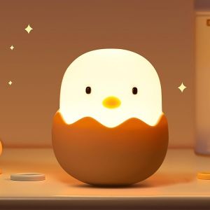 Veilleuse Enfant, Veilleuse B&eacute;b&eacute; Lampe De Nuit Dimmable Lampe Enfants En Silicone, Veilleuse Portable Rechargeable Veilleuse Pour Chambre De B&eacute;b&eacute;,Cadeaux D'anniversaire Et De No&euml;l&iquest;Coquille D'?uf&iquest; - Neuf