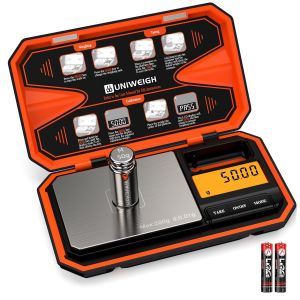 Balance Num&eacute;rique De Poche 200g/0.01g,Mini Balance Alimentaire Avec Poids De Calibrage De 50g,Pour La Cuisine,Les Poudres,Les Herbes,Les Bijoux,Les Pi&egrave;ces De Monnaie (Batterie Incluse) Orange - Neuf