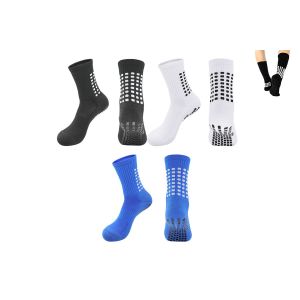 Lot De 3 Paires De Chaussettes De Yoga Antid&eacute;rapantes Pour Hommes - Noir Et Bleu - Neuf
