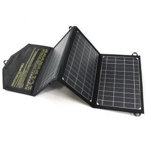 21w Chargeur Solaire Pliable - 3 Panneaux - &Eacute;tanche - Avec Deux Ports Usb - Pour Camping, Iphone, Ipad, Samsung Galaxy, Lg, T&eacute;l&eacute;phones Portables Et Appareils[Usbc1126] - Neuf