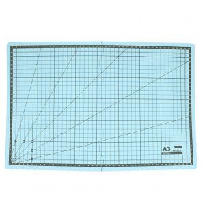 Tapis de decoupe pliable A3 en PVC composite, noyau blanc, auto-cicatrisant, outil fait main (bleu ciel) - Neuf
