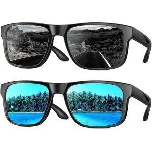 Fdjhy-Lunettes De Soleil Polarisées Pour Hommes Et Femmes, Protection Uv400, Lunettes De Soleil Rétro Unisexes Classiques Ultralégères, Adaptées Aux Voyages Randonnée Au Cyclisme Conduite Pêche - Neuf