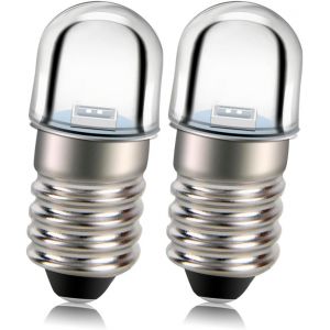 Ampoule Led E10 12v Jaune 2525 1smd Chip 100lm Remplacement D'ampoule Led Pour Flashlights Torche Lumière Terre Négative Paquet De 2 - Neuf