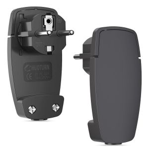 Prise Plate, 2 Pièces Prise Electrique Male, Prise Extra Plate, Prise Male 250V 16A, Fiche Male Prise Electrique, Fiche Male, Fiche Electrique, Fiche Electrique Male, Prise Plate Derriere Meuble Noir - Neuf