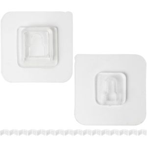 Crochets Adh&eacute;sifs Transparents, 8 paires, 60 x 60 mm, crochet multifonctionnel, Adh&eacute;rence aux portes et murs de salle de bain, cuisine, Porte-serviette auto-adh&eacute;sif, crochet mural, crochet de fixation - Neuf