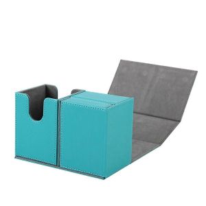 Bo&icirc;te De Jeu De Cartes,Bo&icirc;te De Cartes Premium Avec Plateau De D&eacute;s &Agrave; Bascule,Bleu P&eacute;trole - Neuf