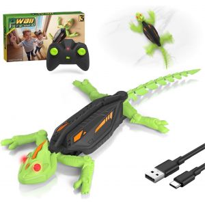 ERYI-Gecko Radiocommandé Grimpeur, Lezard Télécommandé Robot Jouet Qui Escalade Murs Et Plafonds, Avec Yeux Led Lumineux, Mouvements Réalistes, Cadeau Enfant Pour Garçons Et Filles 3 4 5 6 7 8 Ans - Neuf