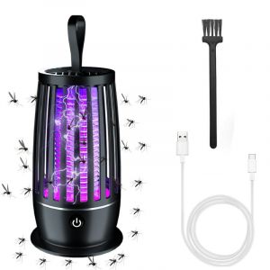 KALANKA-Lampe Anti Moustique, 2000mAh Électrique Anti Moustique, antiparasitaire Exterieur Interieur, Insectes Moustique Tueur Lampe pour Maison Patio Jardin Cour Arrière, USB/alimenté par batterie - Neuf