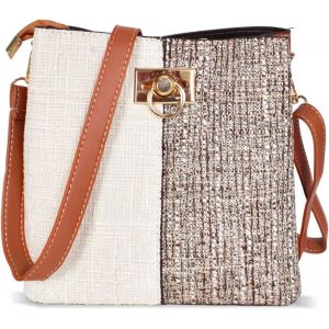 Sac &agrave; Bandouli&egrave;re pour Femme,En Cuir Synth&eacute;tique-&Eacute;l&eacute;gant-Pochette Bandouli&egrave;re Femme Sacoche avec Bandouli&egrave;re Amovible,Beige et Marron - Neuf