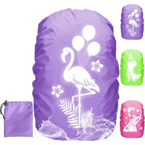Jgd-Housse Sac &Agrave; Dos Imperm&eacute;able, 30-40l Housse De Sac &Agrave; Dos R&eacute;fl&eacute;chissante, Rose/Vert/Violet Housse De Protection Anti-Poussi&egrave;re Pour Enfant Sac &Agrave; Dos Pour Camping, Randonn&eacute;e, Voyage, Cyclisme - Neuf