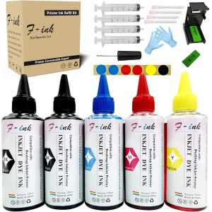 Bouteilles 5x100ml Kits de Recharge d'encre et d'encre compatibles avec Les Cartouches d'encre Canon 575XL 576XL 545XL 546XL 575 576 545 546 512 513 PG-545 CL-546 PG-575 CL-576 - Neuf