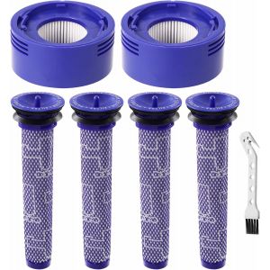 Filter Pour Dyson V8 V7, 2 Post-Filtres Hepa Et 4 Préfiltres,Filtres D`Aspirateur De Rechange Pour Dyson V7, V8 Animal Absolute Motorhead,Remplacer Les Pièces 965661-01 Et 967478-0[SSE7113834] - Neuf