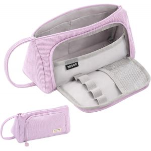Trousse Scolaire Trousse Grande Capacité Trousse Scolaire Fille Garcon Trousse Aesthetic Maquillage Bureau pour Organisateur (Violet) - Neuf