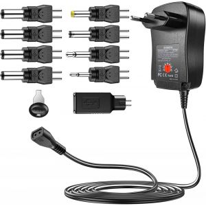Adaptateur De Puissance De Commutation D'alimentation Universel 30 W (Ac Dc, 3 V, 4.5 V, 5 V, 6 V, 7,5 V, 9 V, 12 V, 2.1 A) Avec 9 Connecteurs Led. - Neuf