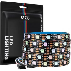 Ws2815 Ruban Led Rgb Ic (Ws2812B Am&eacute;lior&eacute;) Dc 12 V 5 M 60 Leds/M Dimmable Couleur De R&ecirc;ve Adressable Individuellement Bande Led 5050Smd Double Bande Lumineuse Led Ip65 &Eacute;tanche Pour Bricolage - Neuf