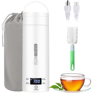 Bouilloire &Eacute;lectrique Portable 500Ml, Mini Bouilloire De Voyage En Inox 316 Avec R&eacute;glage De Temp&eacute;rature Et Arr&ecirc;t Automatique, Chauffage Rapide Pour Th&eacute;, Lait, Caf&eacute; &iquest; Blanc - Neuf