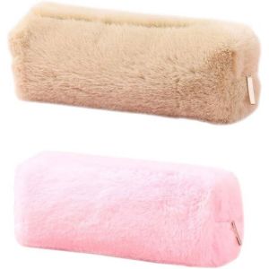 Trousse à crayons,5 couleurs pour fille en peluche douce et moelleuse,trousse à crayons,trousse à maquillage,trousse à maquillage avec fermeture éclair.[B136] - Neuf