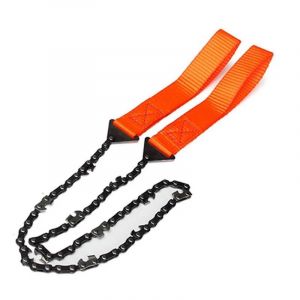 Tronçonneuse De Poche À 11 Dents Pour Camping,Scie À Chaîne Manuelle,Scie À Fil De Survie,Scie À Chaîne À Corde Pour Couper Les Membres D'arbre.Orange. - Neuf