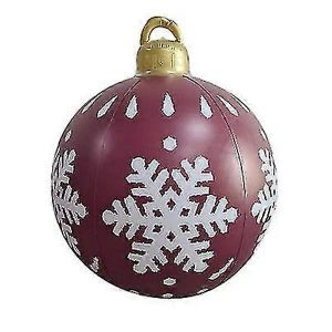 De 23,6 pouces de plein air de No&euml;l G&eacute;ant de PVC Gonflable D&eacute;cor&eacute; Ballon Rouge - Neuf