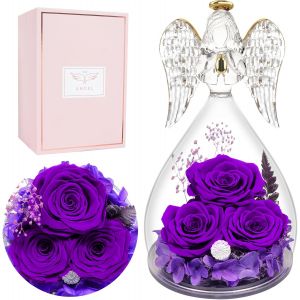 Rose Eternelle Ange Cadeau Maman Noel, Rose &Eacute;ternelle Cadeau Anniversaire Femme, Fleur Eternelle Cadeaux No&euml;l Femme Maman Mamie Belle Mere Saint Valentin Anniversaire Fete des Meres - Neuf