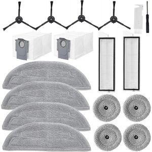 Accessoires pour Roborock S8 MaxV Ultra, S8 Max Ultra robot aspirateur pièce de rechange, 4 Chiffon, 4 bord Chiffon, 2 sacs à poussière, 4 brosses latérales, 2 filtres - Neuf