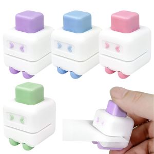 Chenquansarl-Lot De 4 Mini Perforatrices Rondes En Forme De Robot - Pour Travaux Manuels, Scrapbooking, Cartes De V?Ux Faites À La Main, Projets Artistiques Et Amusants (Rose, Vert, Violet, Bleu) - Neuf