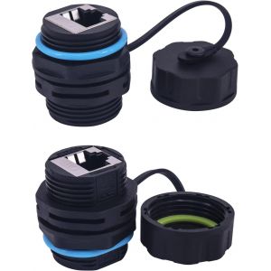 SUBZONAL-Lot de 2 connecteurs RJ45 CAT6/5 IP68 étanches à la poussière blindés Ethernet RJ45 femelle LAN coupleur de câble réseau - Neuf