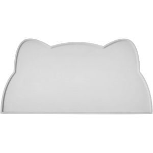 Tapis Pour Gamelle De Chat Et De Chien, Tapis Antid&eacute;rapant En Silicone Pour Aliments Pour Animaux (Gris Clair) - Neuf
