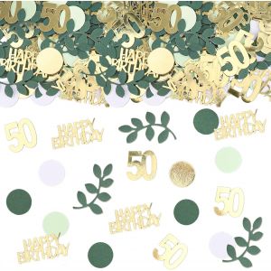 Lot de 200 Confettis Décoratifs pour 50e Anniversaire - Vert - Décoration de Table pour Homme et Femme - Neuf