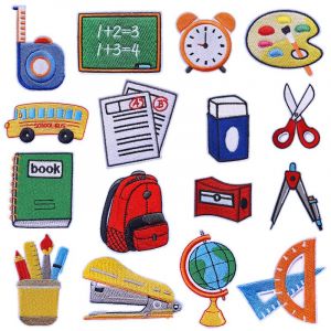 Lot de 16 à repasser sur les patchs brodés, des autocollants thermocollants, des badges à coudre sur des vêtements, des sacs à dos, jeans, chapeaux, de réparation et de décoration - Neuf