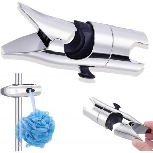 Support de pommeau de douche, r&eacute;glable, sans solution de tuyau, facile &agrave; installer, sans armature, pour le r&eacute;glage de la salle de bain, argent&eacute; - Neuf