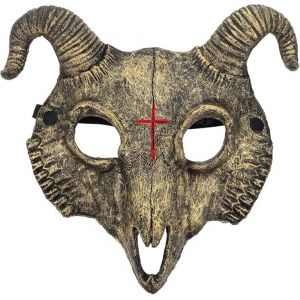 Masque Gothique Tête De Chèvre (Doré), Cornes De Bélier, Crâne D'animal, Masque De Déguisement, Accessoire De Décoration Pour Halloween - Neuf