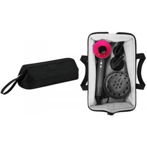 Sac de rangement de voyage pour s&egrave;che-cheveux Dyson - Cuir PU et tissu noirs, 39 x 17 x 12,5 cm - Neuf
