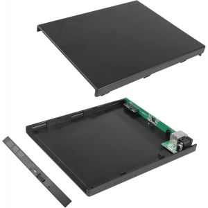 Boîtier de Lecteur CD,Lecteur DVD Externe Obtenu par l'ajout d'un Lecteur Optique,boîtier de Montage CD-ROM (USB 2.0 12,7 mm) - Neuf