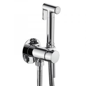 Hygiénique kit de douche avec mélangeur modèle rond Chrome - Neuf